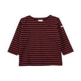 [노클레임 키즈]NOCLAIM KIDS_키즈 보트넥 티셔츠 블랙 x 레드 Kids Boat-neck Basque Shirt &quot;Black x Red&quot;