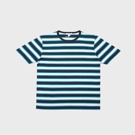 [선스펠 ]Sunspel_클래식 코튼 스트라이프 티_ Classic Cotton Stripe T-Shirt -navy/bright petrol/white summer stripe