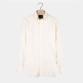[드레익스] Drake&#039;s_Yellow Ticking Stripe Cotton Oxford Cloth Button-Down Shirt
