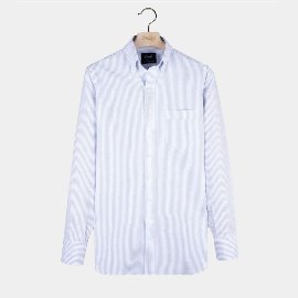 [드레익스] Drake&#039;s_Light Blue Ticking Stripe Cotton Oxford Cloth Button-Down Shirt
