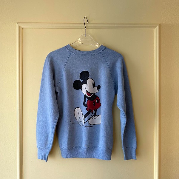 [매니악 빈티지] MANIAC VINTAGE _Vintage 80s Mickey Mouse Raglan Sweatshirt Baby Blue (WOMENS)